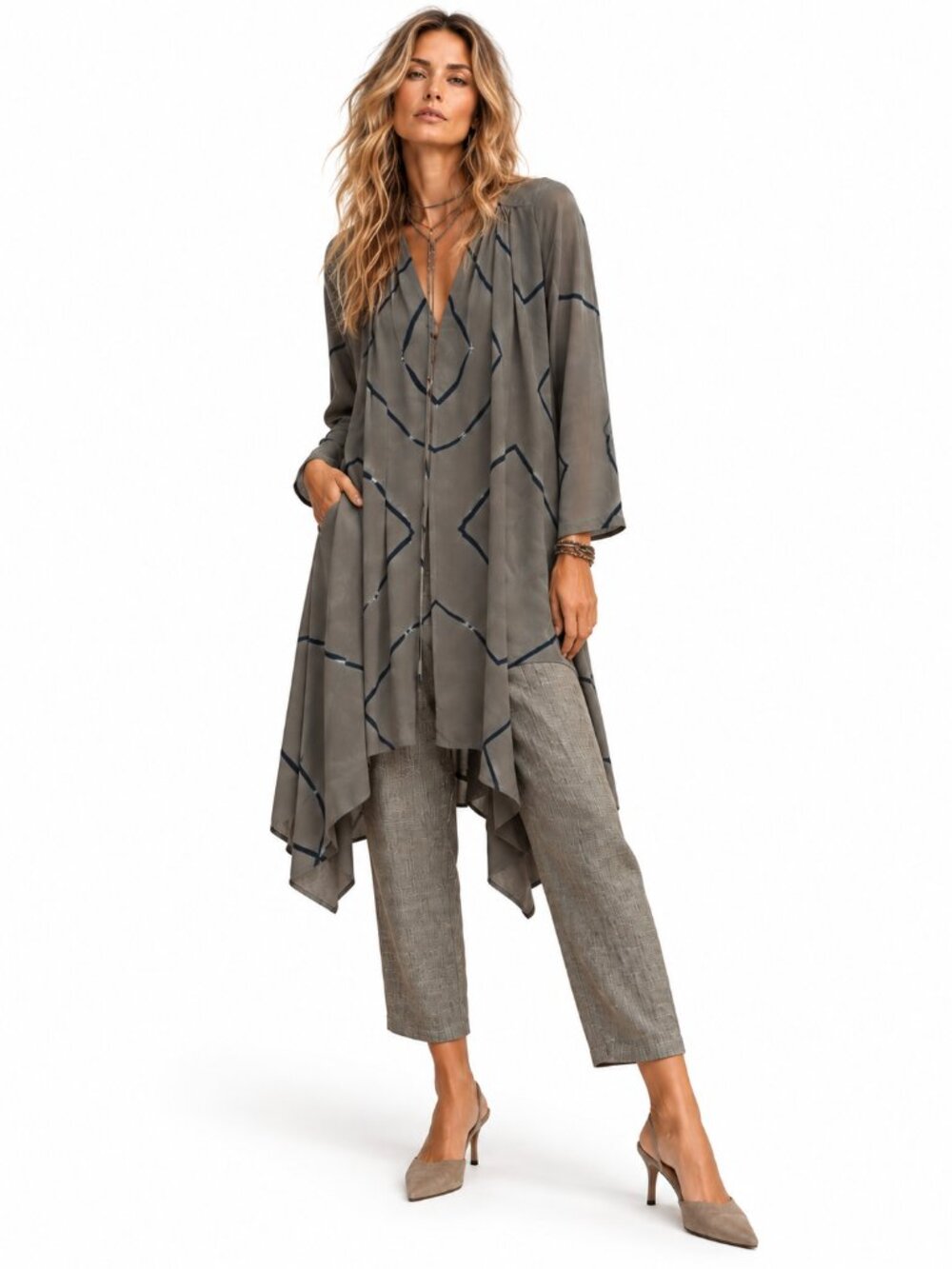 Laura Siegel Anthropologie Charcoal Gray Textured Silk Pants Size S